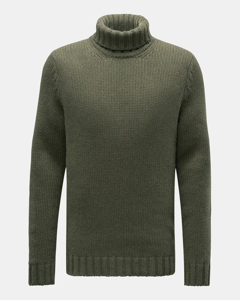 von BRAUN Herren - Cashmere Rollkragenpullover oliv Oliv