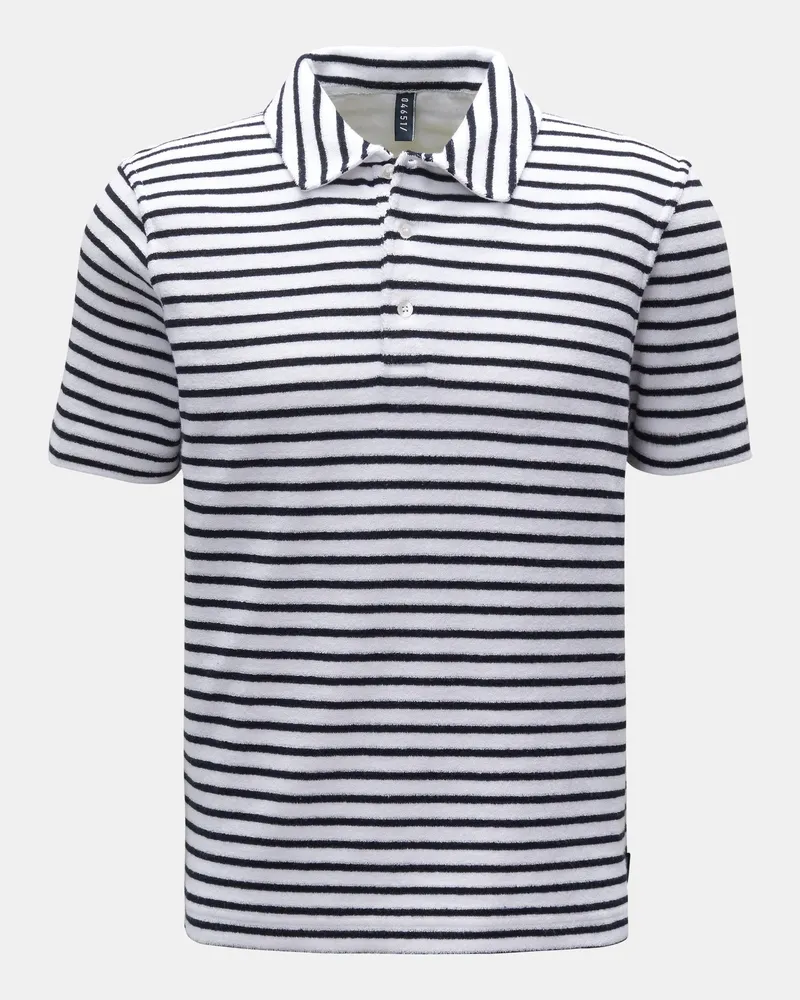 04651/ Frottee-Poloshirt 'Terry Stripe Polo' navy/weiß gestreift Navy