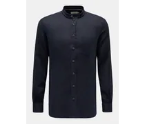Leinenhemd 'Linen Collar Shirt' Grandad-Kragen dark navy
