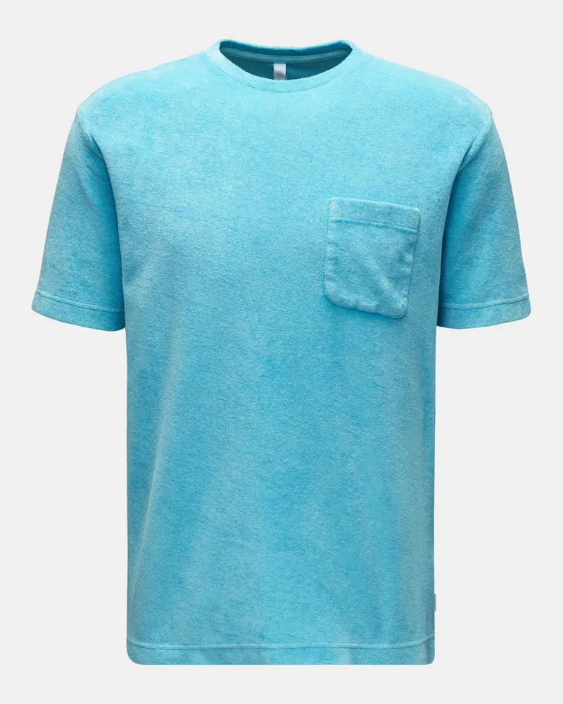 04651/ Herren - Frottee Rundhals-T-Shirt 'Terry Tee' türkis Türkis