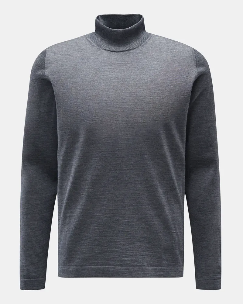 04651/ Herren - Rollkragenpullover 'Merino' dunkelgrau meliert Dunkelgrau