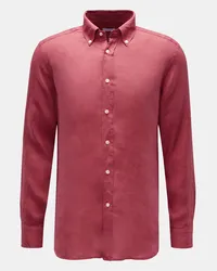 BRAUN Hamburg Leinenhemd Button-Down-Kragen rot Rot