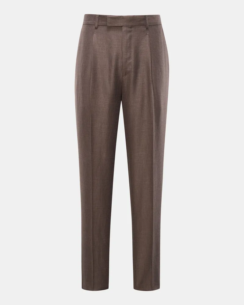 Ermenegildo Zegna Herren - Hose graubraun/dunkelbraun kariert Graubraun