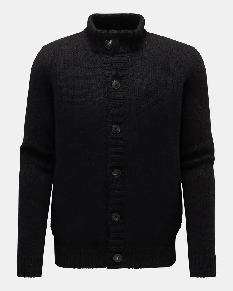Fedeli Herren - Cashmere Cardigan 'Breva' schwarz Schwarz