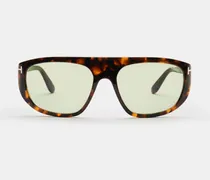 Herren - Sonnenbrille 'Edward' dunkelbraun gemustert/oliv