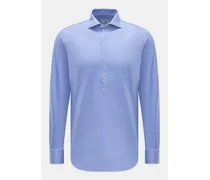 Jersey Longsleeve-Poloshirt 'New Jersey' Haifisch-Kragen blau