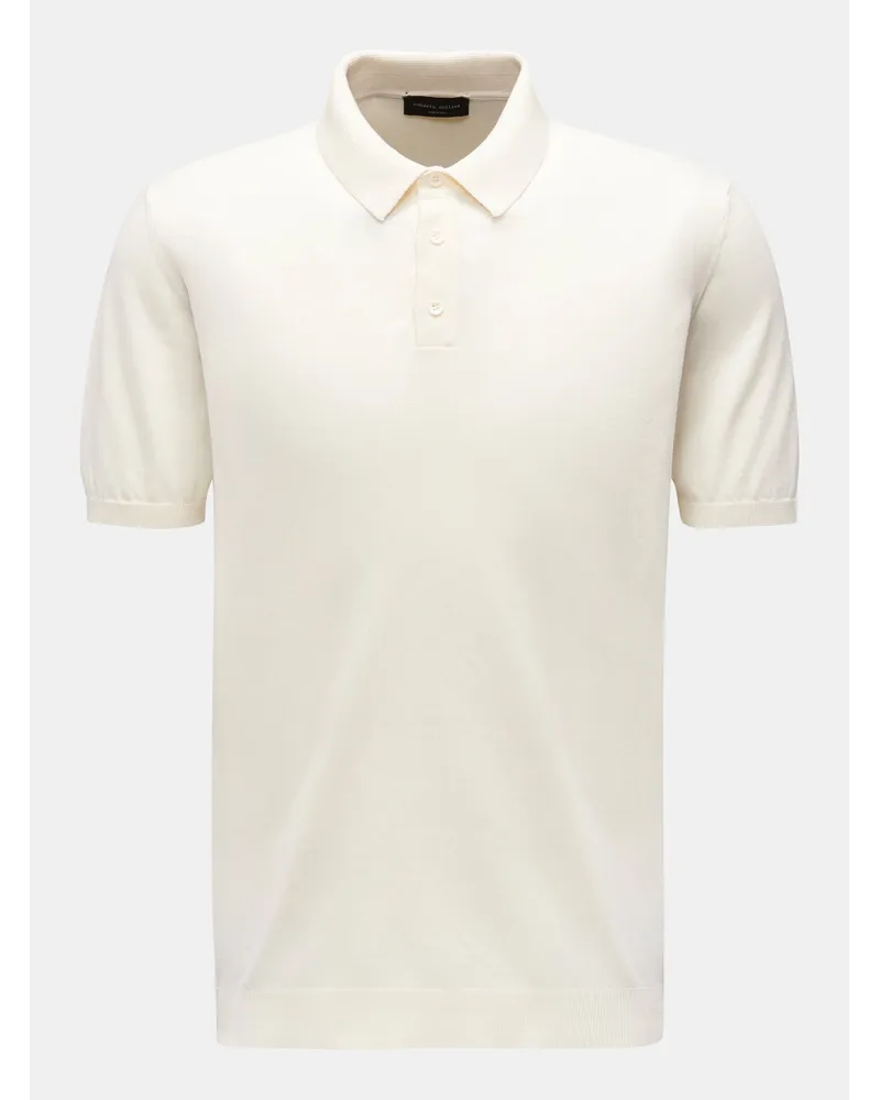 Roberto Collina Kurzarm-Strickpolo creme Creme