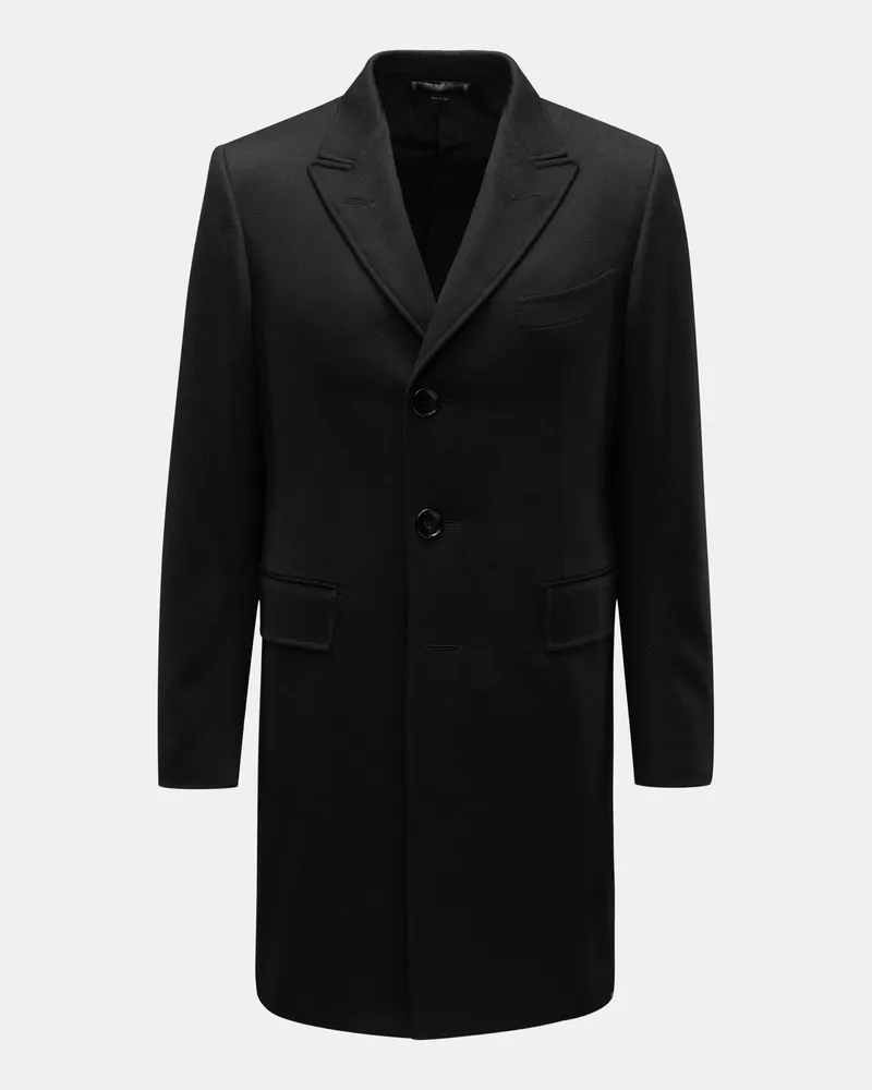 Tom Ford Herren - Cashmere Mantel schwarz Schwarz