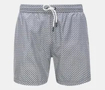 Herren - Badeshorts 'Tile Swim' weiß/navy gemustert