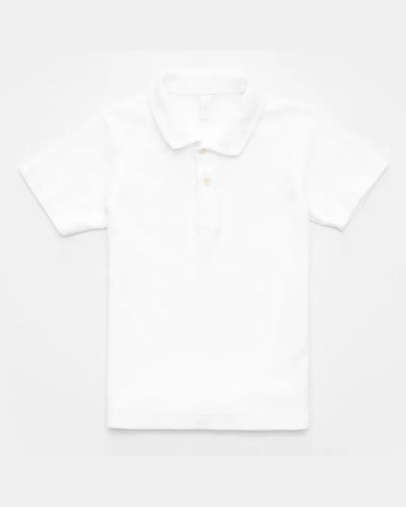 04651/ Herren - Kinder Frottee-Poloshirt 'Kids Oyster Polo' weiß Weiß