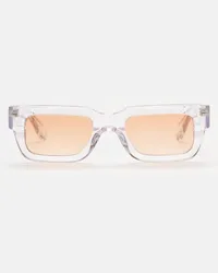 CHIMI Sonnenbrille 'Square Kitsuné' transparent/orange Hellgrau