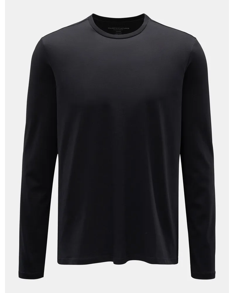 Majestic Rundhals-Longsleeve schwarz Schwarz