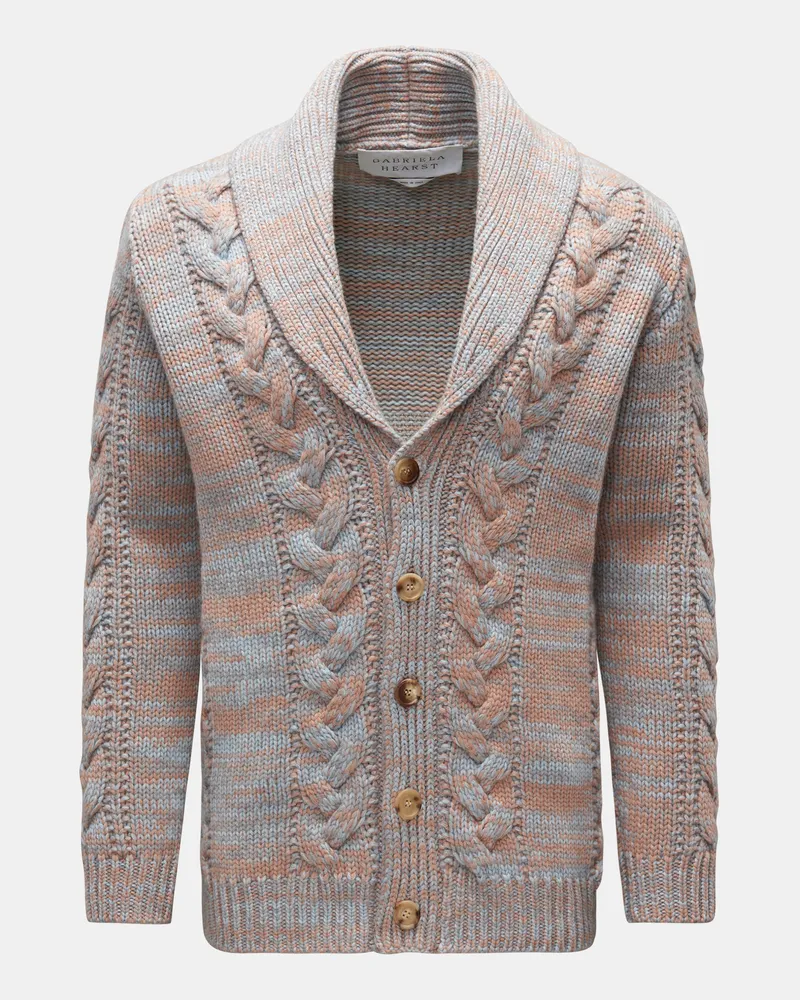 Gabriela Hearst Herren - Cashmere Cardigan 'Rivera' pastellblau/hellgrau/hellbraun Pastellblau