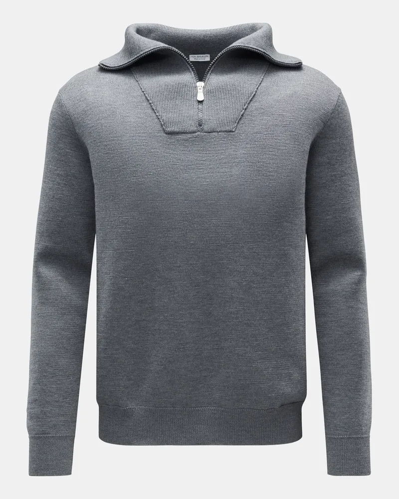 von BRAUN Herren - Merino Troyer grau Grau