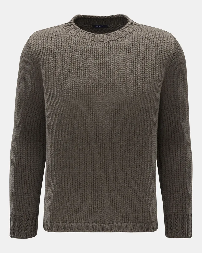 04651/ Herren - Rundhalspullover 'Blended Crew' graugrün Graugrün