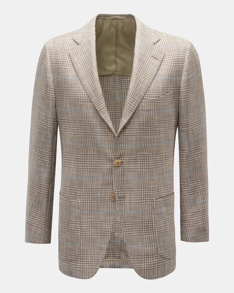Cesare Attolini Herren - Sakko braun/beige/hellblau kariert Braun