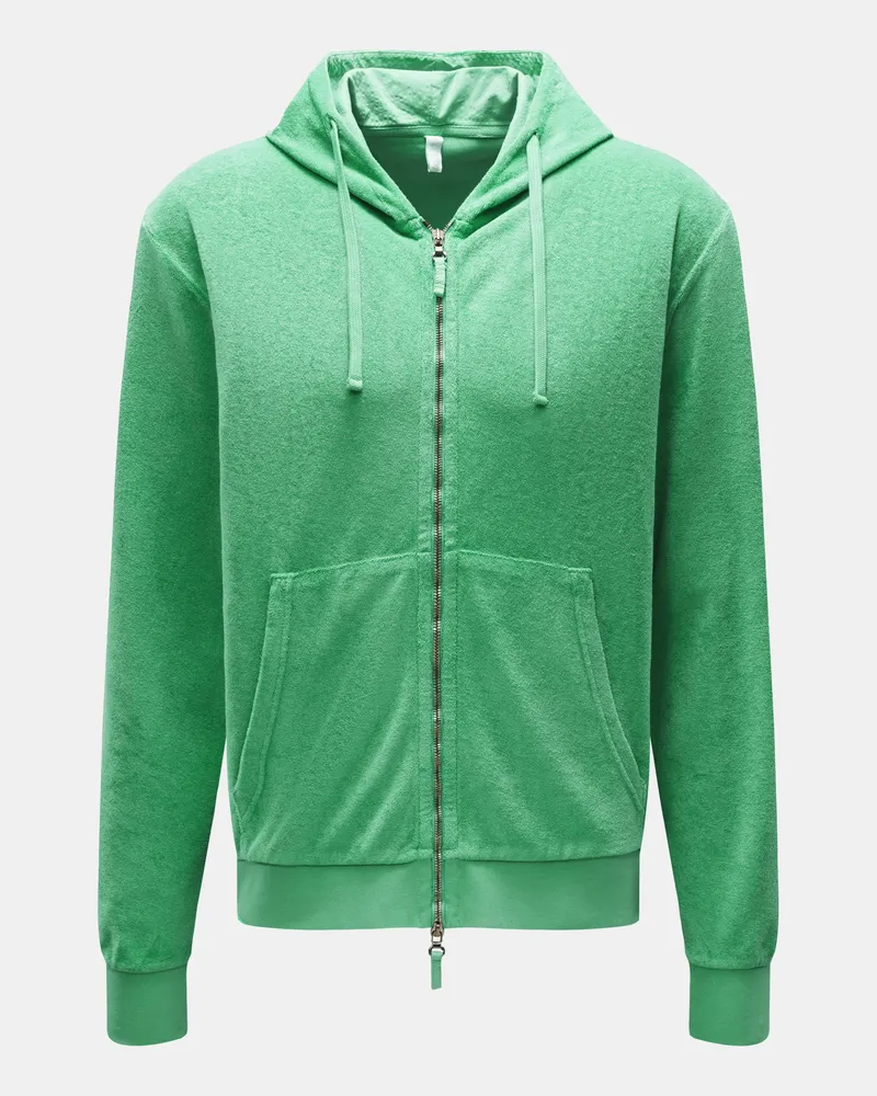 04651/ Herren - Frottee-Sweatjacke 'Terry Zip' hellgrün Hellgrün