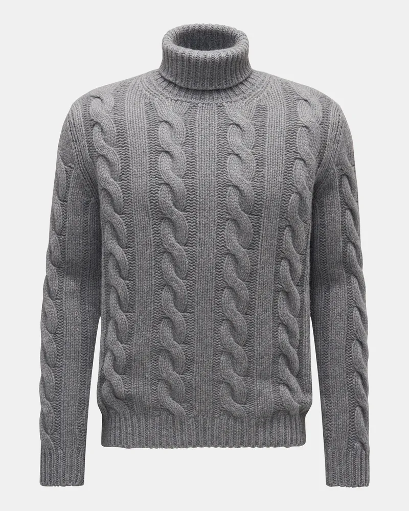 von BRAUN Herren - Cashmere Rollkragenpullover grau Grau