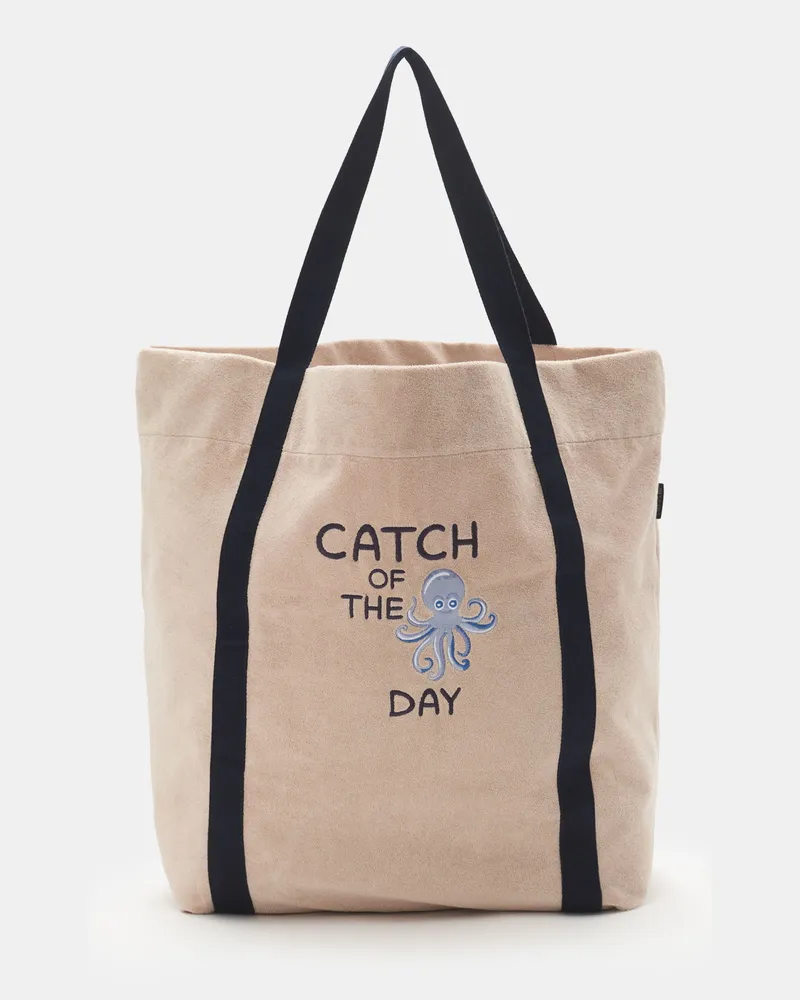 04651/ Herren - Frottee Tote Bag 'Terry Bag' beige Beige