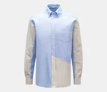 Herren - Oxfordhemd Button-Down-Kragen hellblau/beige