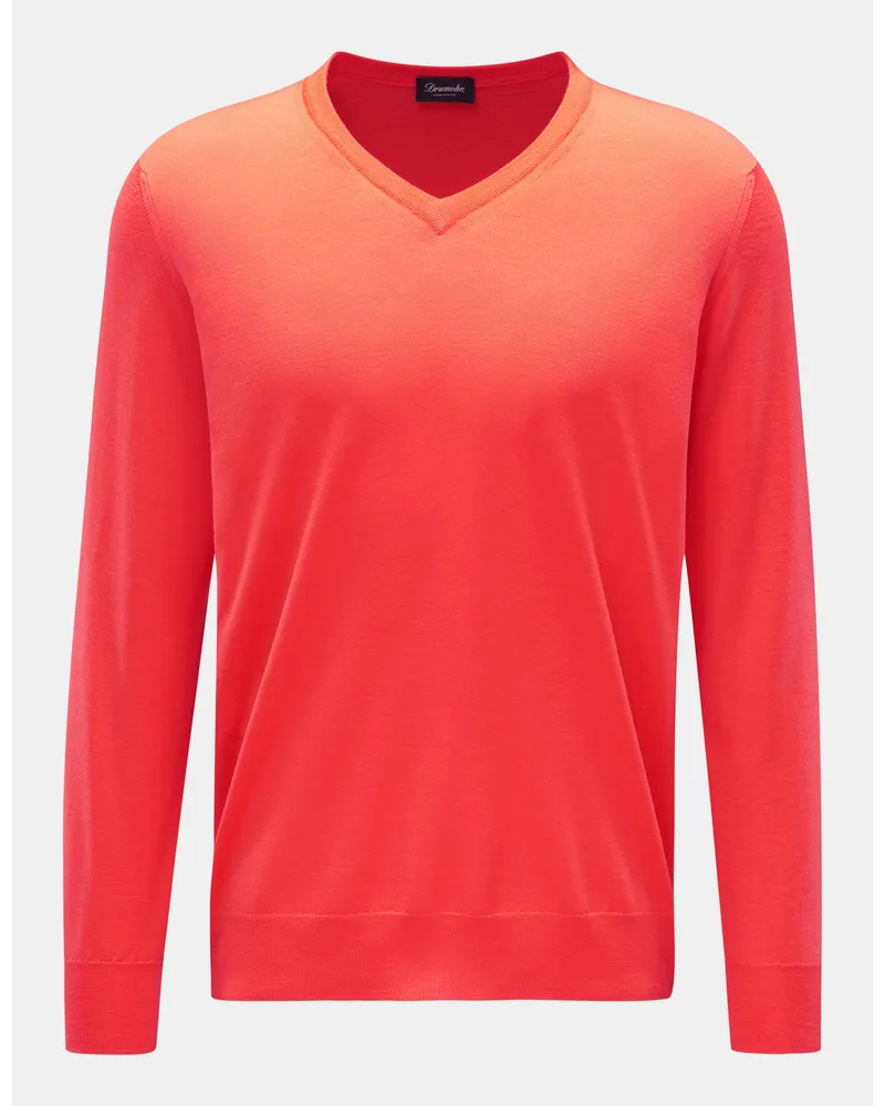 Drumohr  V-Ausschnitt-Pullover orange Orange