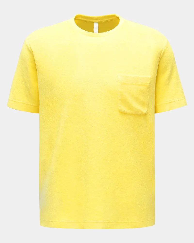 04651/ Herren - Frottee Rundhals-T-Shirt 'Terry Tee' gelb Gelb