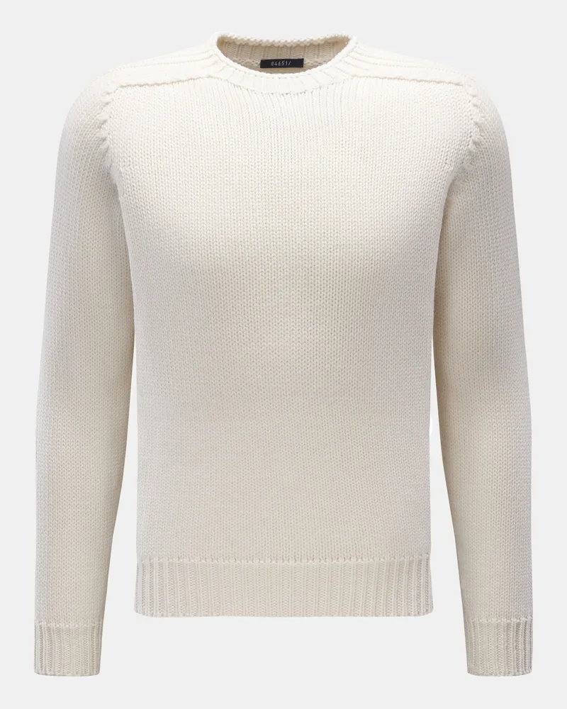 04651/ Herren - Rundhalspullover 'Foggy' creme Creme
