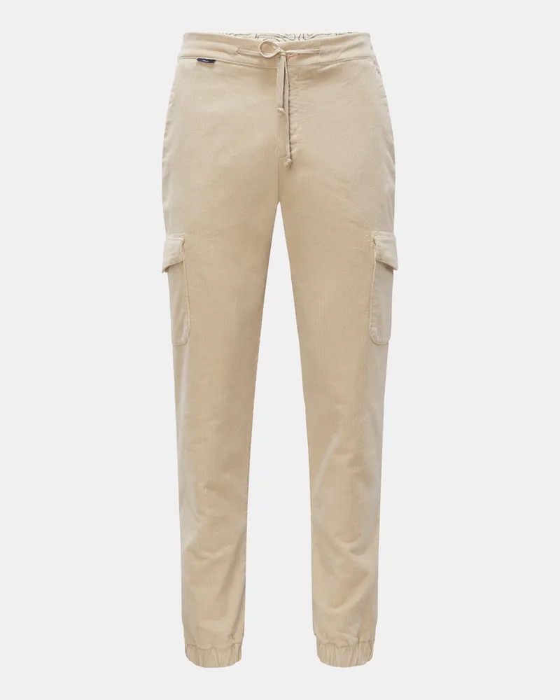 04651/ Herren - Cord Cargo-Joggpants beige Beige