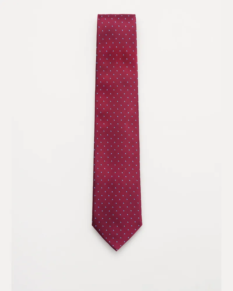 Bigli Herren - Seidenkrawatte 'Rio' bordeaux/blau gepunktet Bordeaux