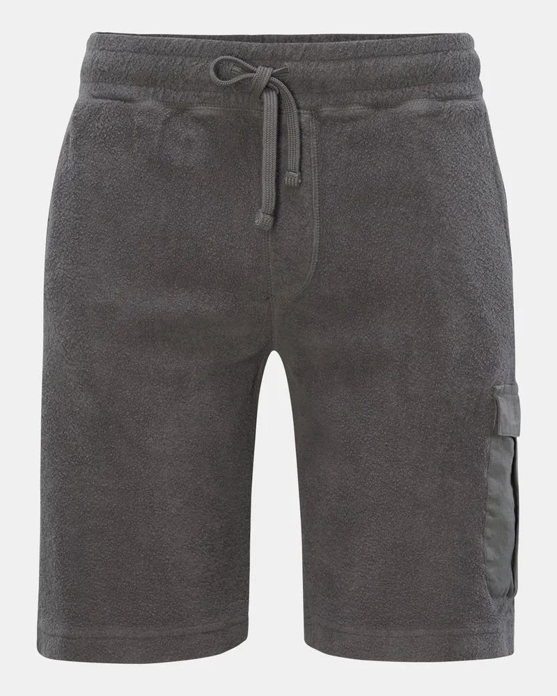 04651/ Herren - Fleece-Cargo-Shorts 'Oyster' grau Grau