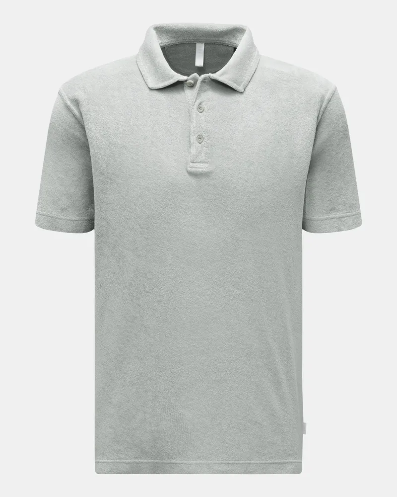 04651/ Herren - Frottee-Poloshirt 'Terry Polo' grau Grau