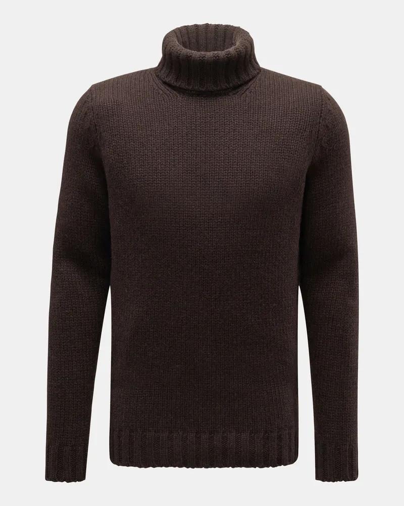 von BRAUN Herren - Cashmere Rollkragenpullover dunkelbraun Dunkelbraun