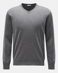 BRAUN Hamburg Merino Feinstrick-Pullover grau Grau