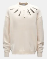 Marcelo Burlon | County of Milan Rundhalspullover 'AOP Wind Feathers Knit Comfort Crew' creme Creme