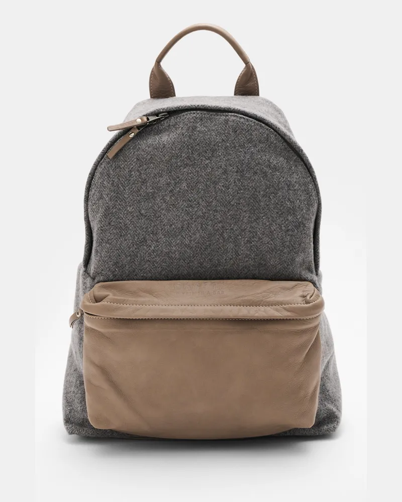04651/ Herren - Rucksack 'Herringbone' grau meliert/taupe Grau