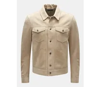 Velourslederjacke beige