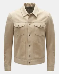 Tom Ford Velourslederjacke beige Beige