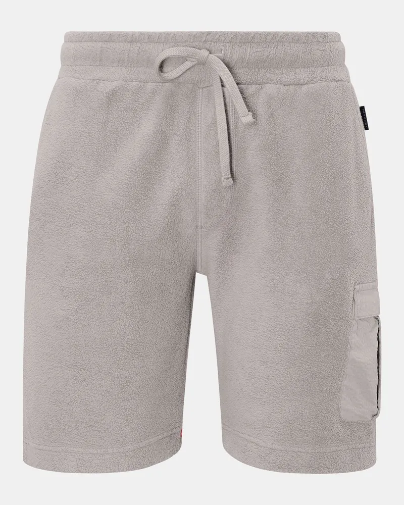 04651/ Herren - Fleece-Cargo-Shorts 'Oyster' grau Grau