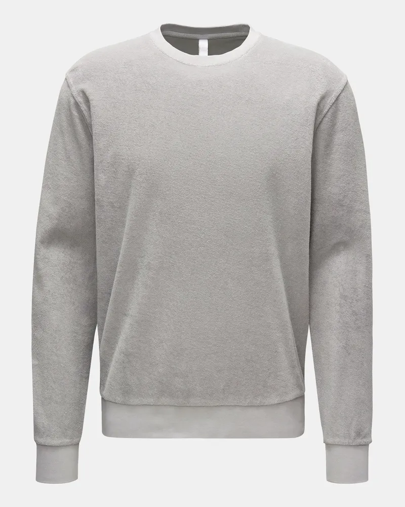04651/ Herren - Frottee Rundhals-Sweatshirt grau Grau
