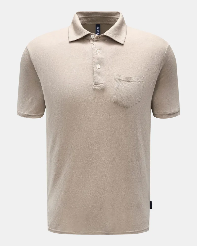 04651/ Herren - Leinen-Poloshirt beige Beige