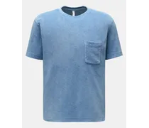 Frottee Rundhals-T-Shirt 'Terry Tee' hellblau