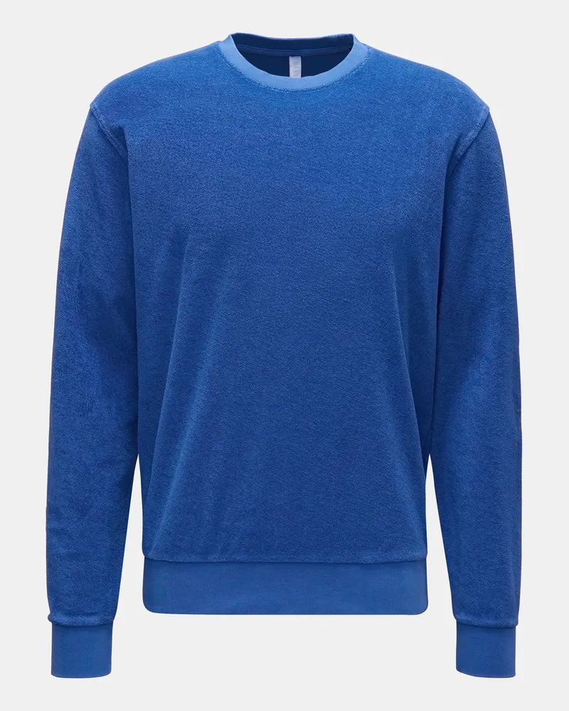 04651/ Herren - Frottee Rundhals-Sweatshirt blau Blau