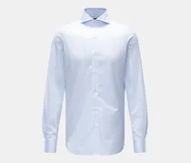 Herren - Business Hemd 'Sergio Napoli' Haifisch-Kragen hellblau/weiß gestreift