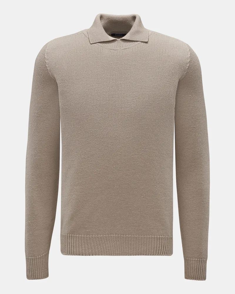 04651/ Herren - Pullover 'Foggy Mock' taupe Taupe