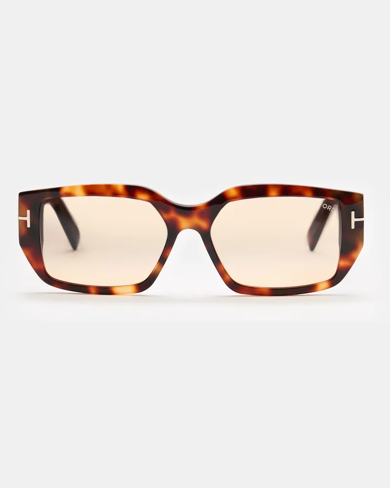 Tom Ford Herren - Sonnenbrille 'Silvano' dunkelbraun/Camel gemustert Dunkelbraun