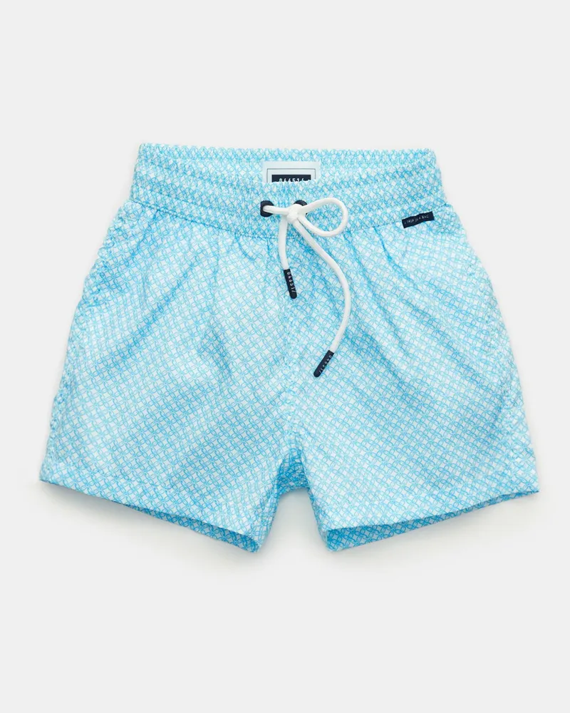 04651/ Herren - Kinder Badeshorts 'Kids Tile Swim' türkis/weiß gemustert Türkis
