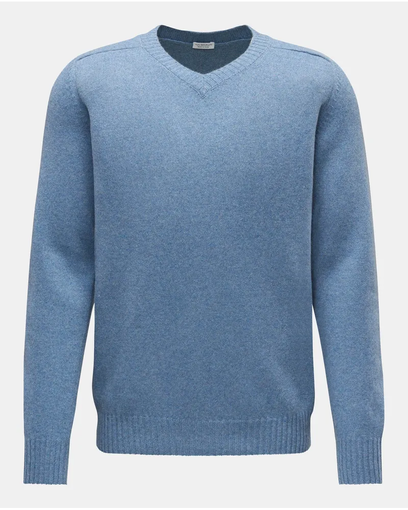 von BRAUN Kaschmirpullover mit V-Ausschnitt rauchblau Rauchblau