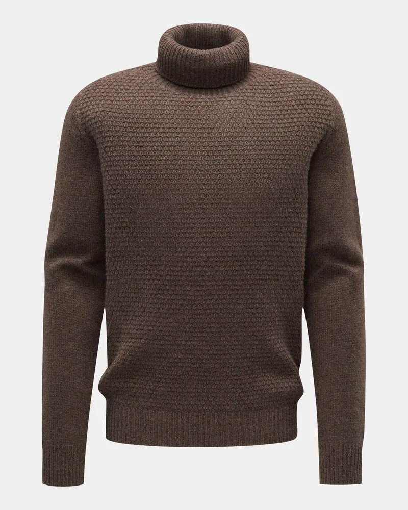 04651/ Herren - Rollkragenpullover 'Blended Ricecorn Turtle' graubraun Graubraun