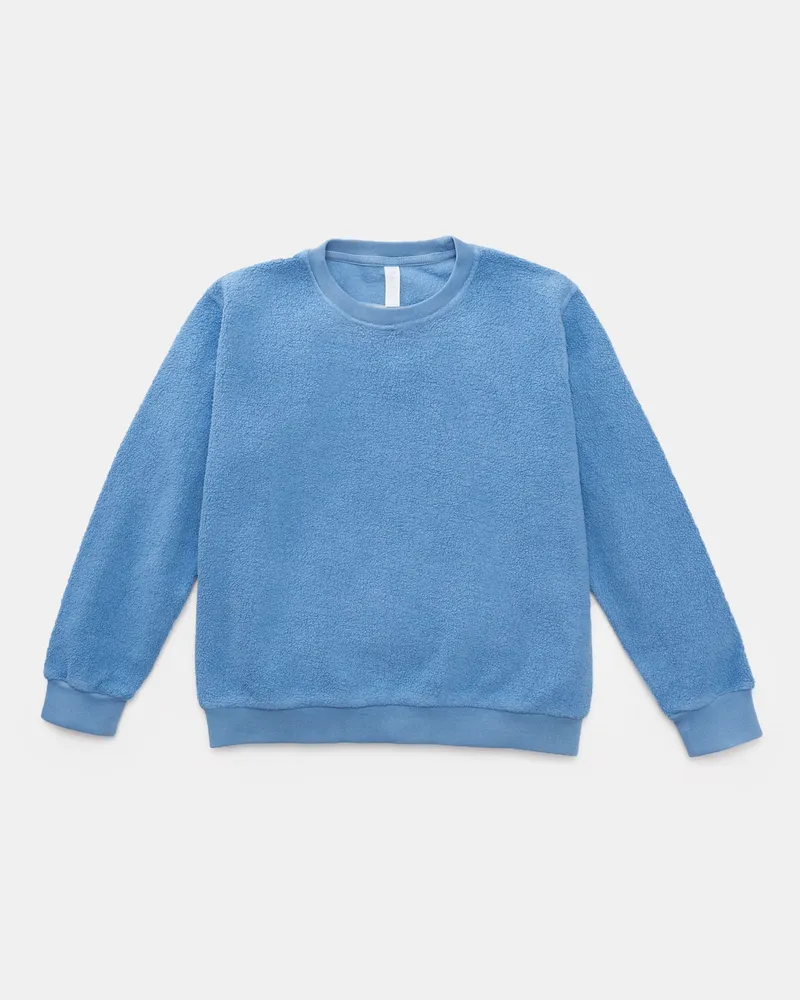 04651/ Herren - Kinder Fleece-Rundhals-Sweatshirt 'Oyster Kids PF Crew' rauchblau Rauchblau