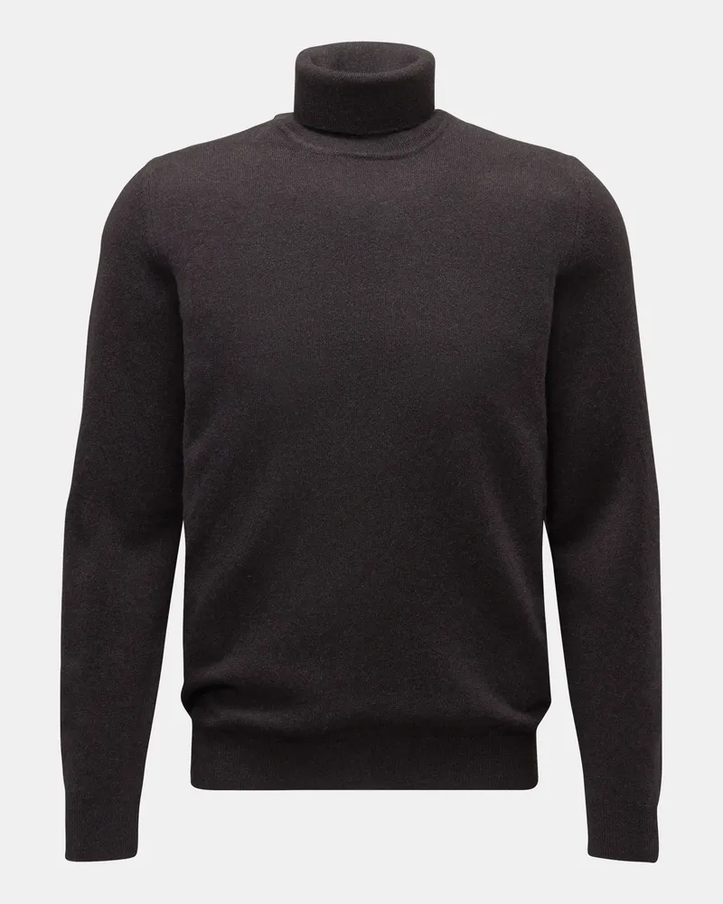 Fedeli Herren - Cashmere Rollkragenpullover 'Derby Slim' dunkelbraun Dunkelbraun